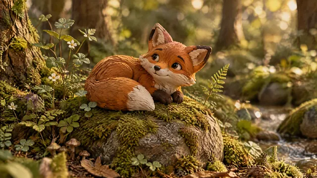 3D forest fox